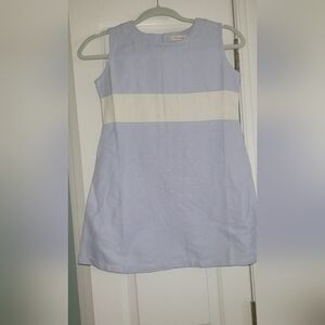 Sleeveless Blue and White Kids Dress